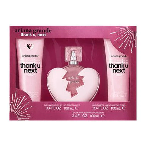 ESTUCHE ARIANA GRANDE THANK U, NEXT (3 PIEZAS)