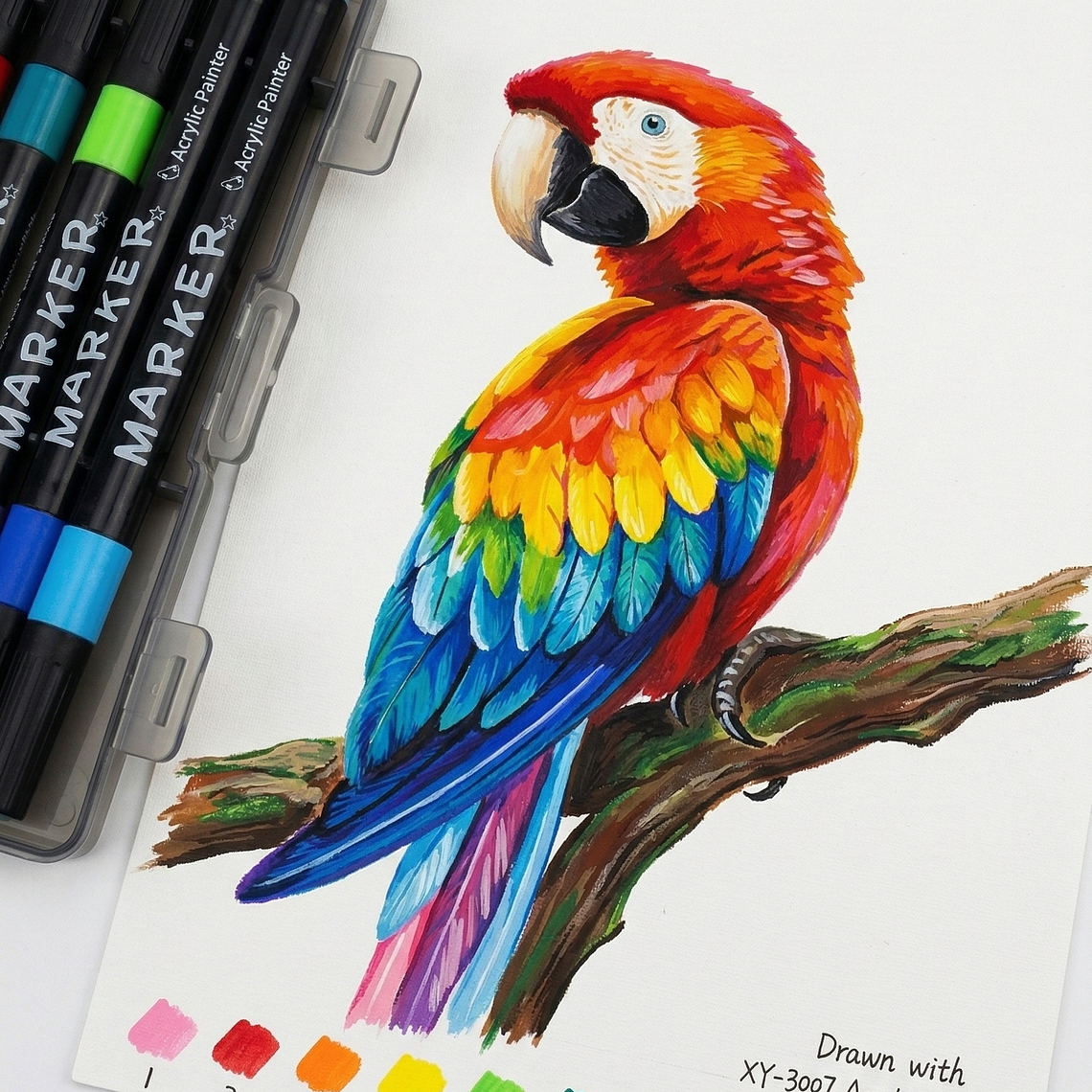 Set de 12 Lápices de Pintura Acrílica punta Fina Tipo Pincel - Multisuperficie y Secado Rápido 3