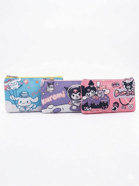 Estuche Escolar Kawaii Sanrio - Diseños Cinnamoroll y Kuromi - Edición Especial