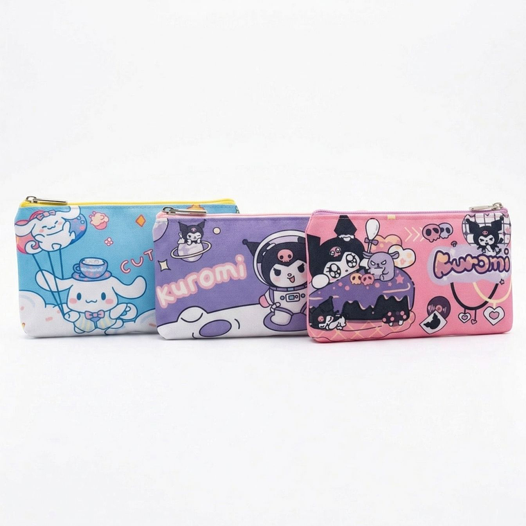 Estuche Escolar Kawaii Sanrio - Diseños Cinnamoroll y Kuromi - Edición Especial 1