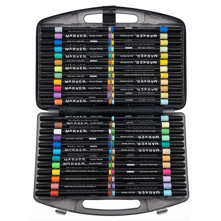 Set de 48 Lápices de Pintura Acrílica Punta Fina Tipo Pincel CYP - Calidad Profesional 2