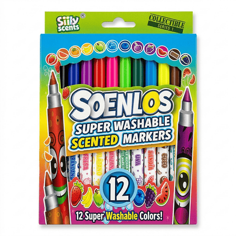 Set de 12 Plumones Perfumados Súper Lavables Soenlos - Silly Scents