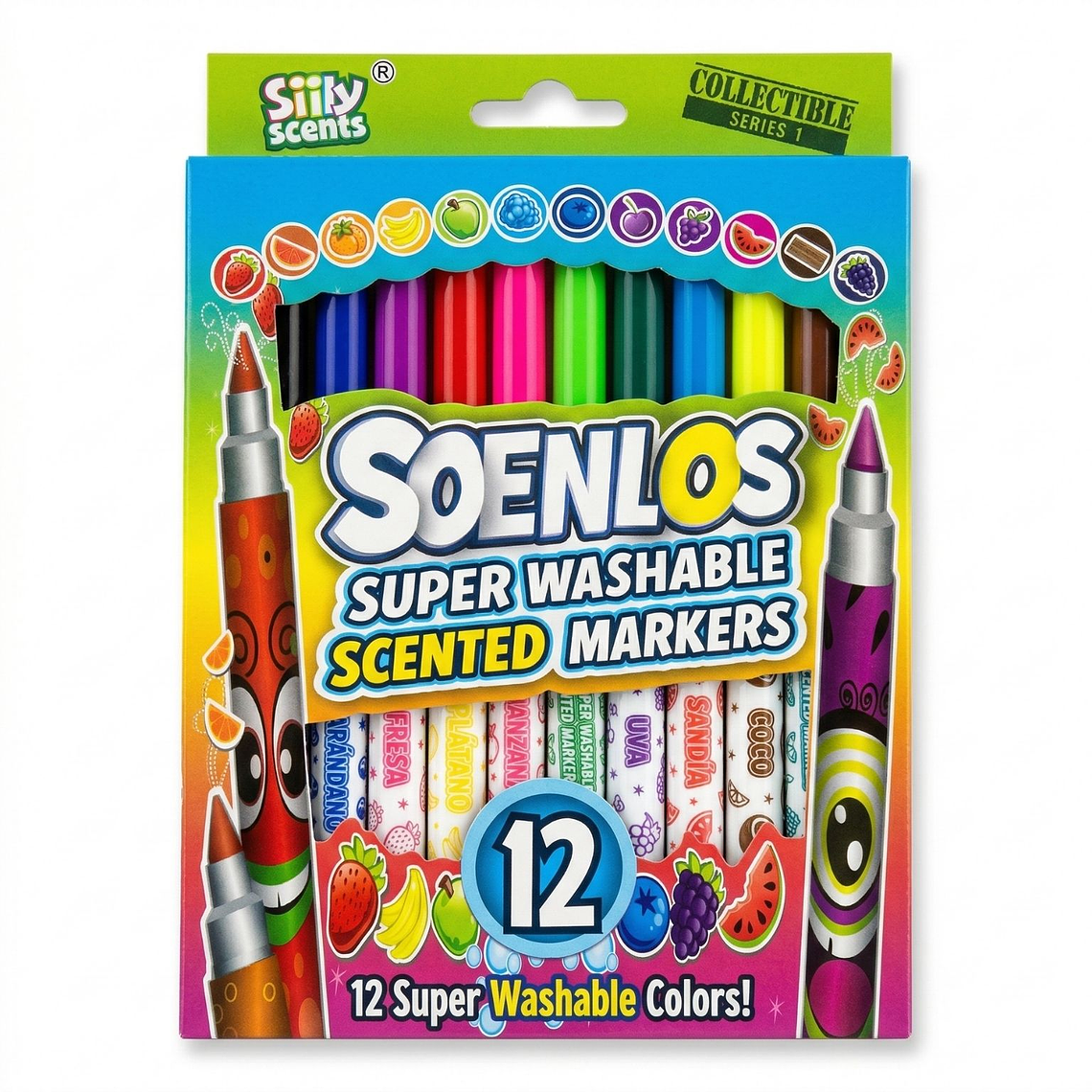 Set de 12 Plumones Perfumados Súper Lavables Soenlos - Silly Scents 1