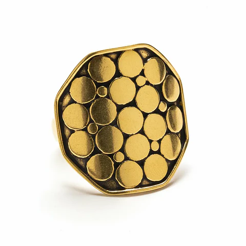 Anel Núcleo em Prata 925 banhada a Ouro