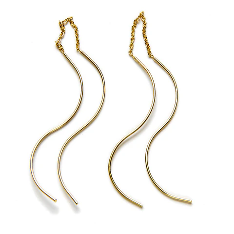 Brincos Serpentina em prata banhada a ouro