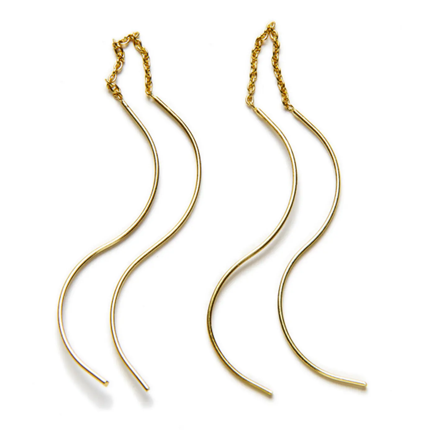 Brincos Serpentina em prata banhada a ouro 1