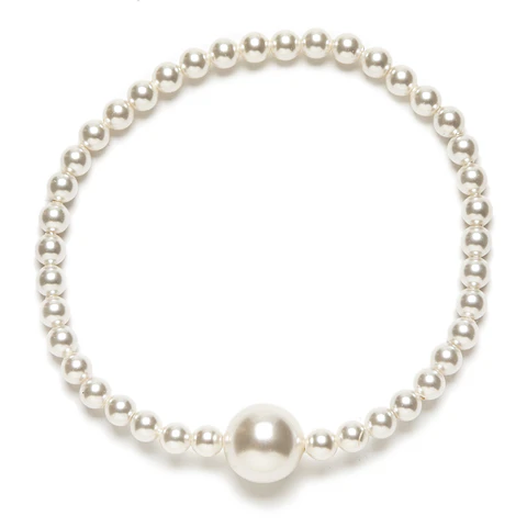 Pulseira elástica com pérolas