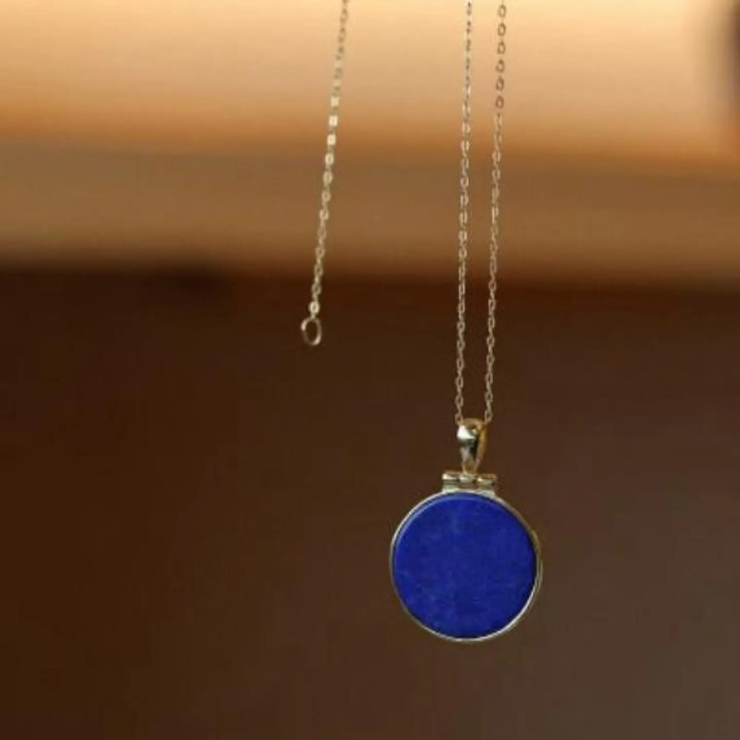 Colar com pendente redondo Lapis Lazuli 1