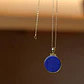 Colar com pendente redondo Lapis Lazuli - Thumbnail 1