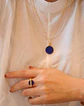 Colar com pendente redondo Lapis Lazuli - Thumbnail 2