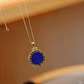 Colar com pendente redondo Lapis Lazuli - Thumbnail 3