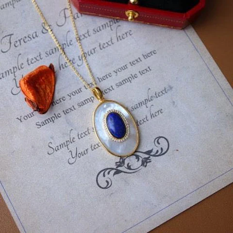 Colar oval Lapis Lazuli