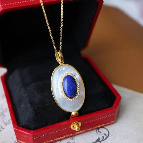 Colar oval Lapis Lazuli
