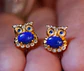 Brincos Coruja Lapis Lazuli - Thumbnail 1