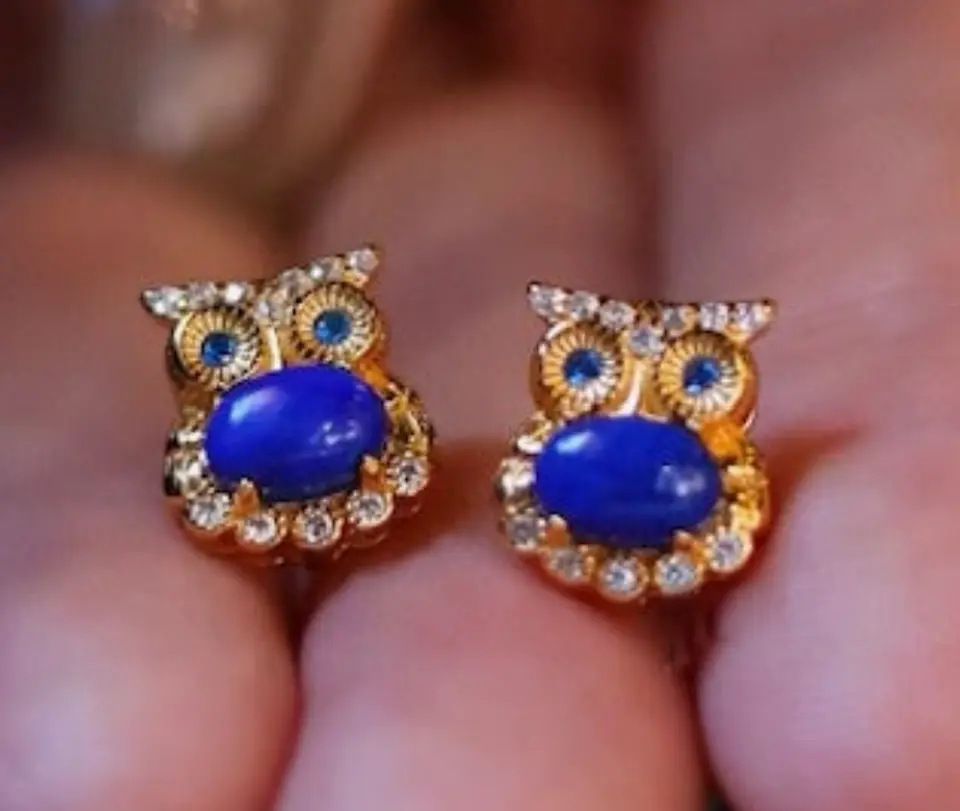 Brincos Coruja Lapis Lazuli 1