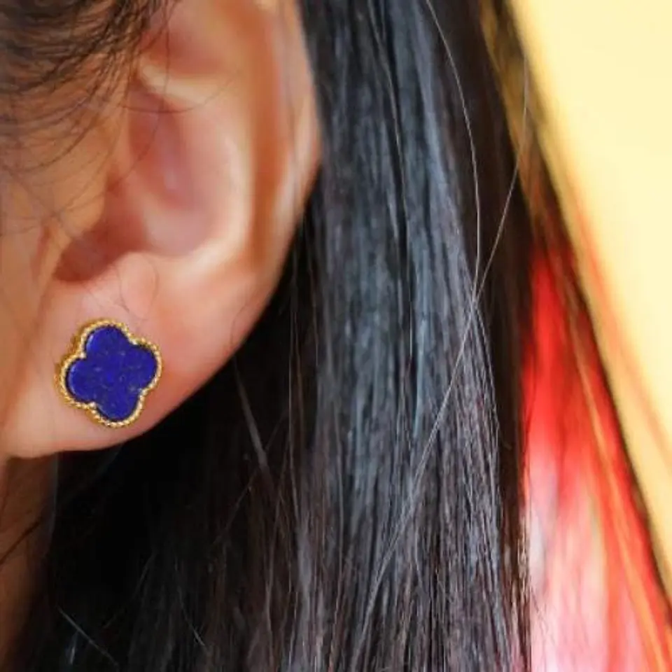 Brincos Minimalistas Lapis Lazuli 1
