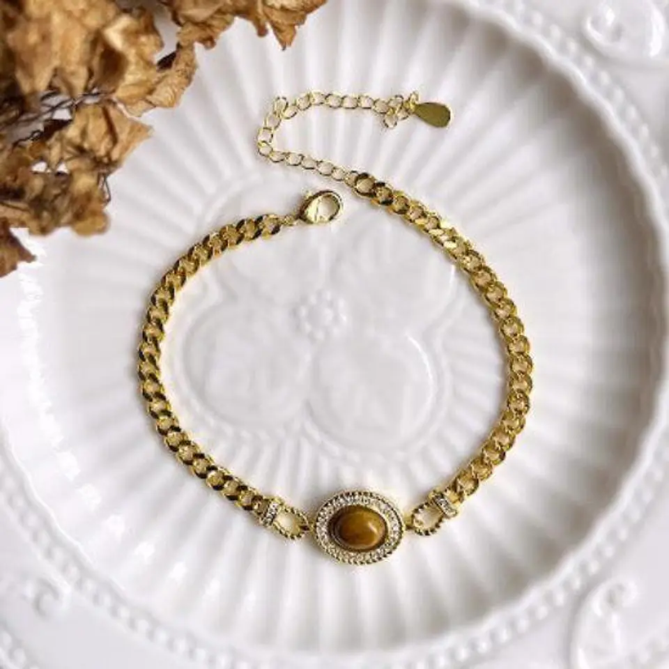 Pulseira com Olho de Tigre 1