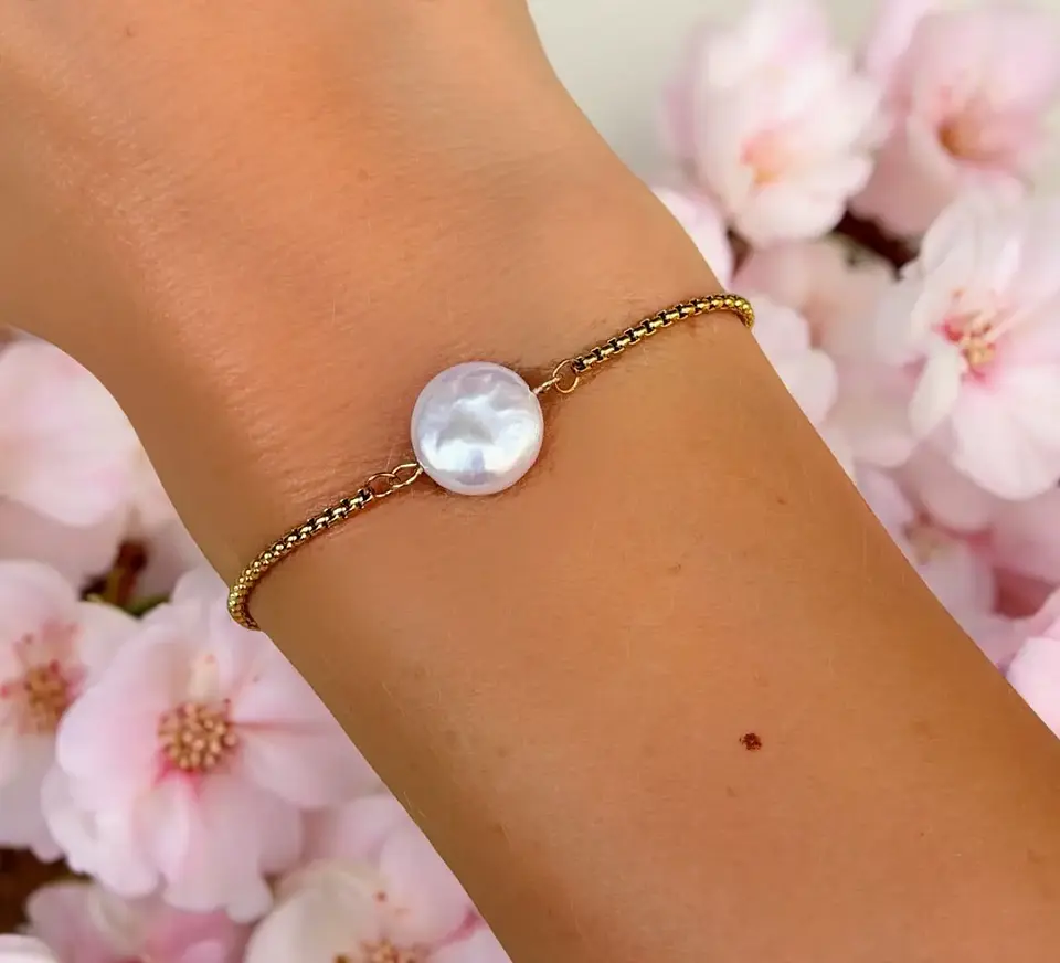 Pulseira com perola Keshi 2