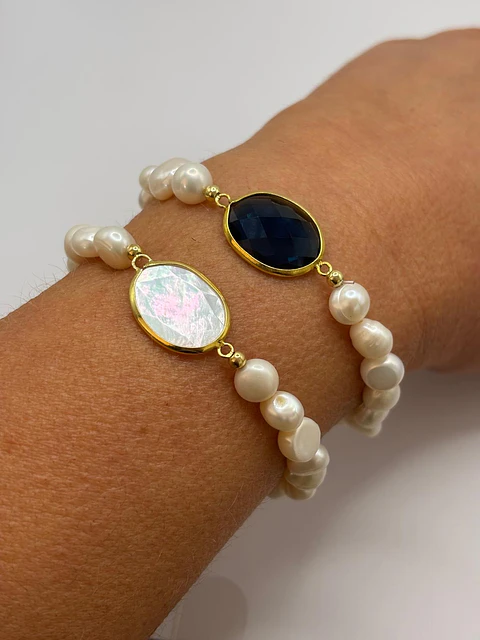 Pulseira perolas com Madreperola