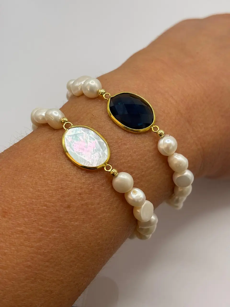 Pulseira perolas com Madreperola 2