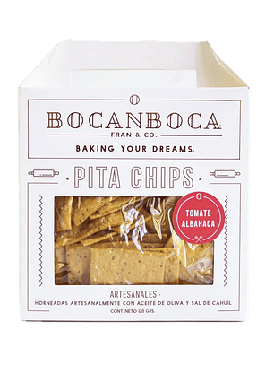 Pita Chips Tostada Artesanal Tomate Albahaca 160g