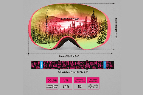 Antiparras Nieve Ski Snowboard Rosada Semi Espejada UV400 100%