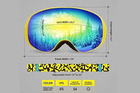 Antiparra Ski Snowboard Amarilla Full Espejada UV400 100%