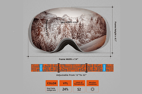 Antiparras Nieve Ski Snowboard Naranja Semi Espejada UV400 100%