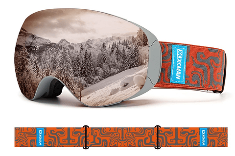 Antiparras Nieve Ski Snowboard Naranja Semi Espejada UV400 100%