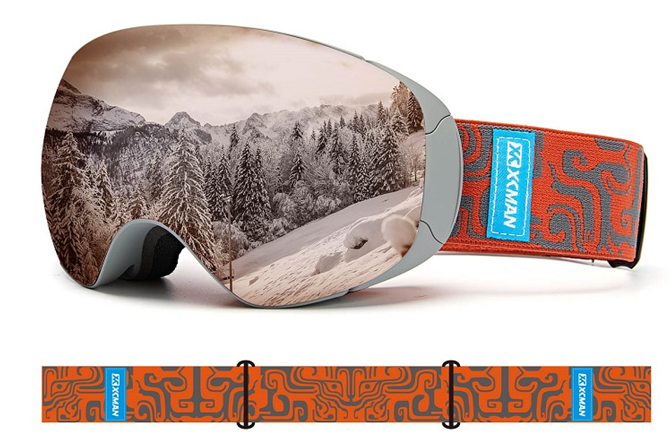 Antiparras Nieve Ski Snowboard Naranja Semi Espejada UV400 100% 1