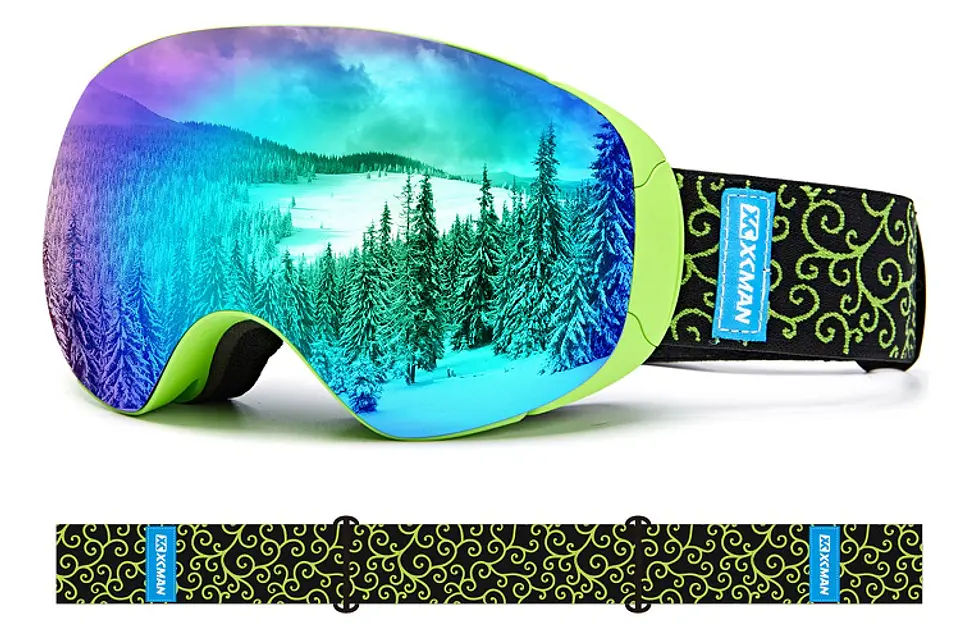 Antiparras Nieve Ski Snowboard Verde Full Espejada UV400 100% 1