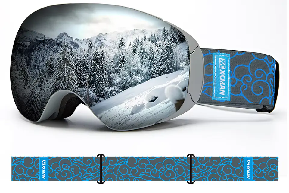 Antiparras Nieve Ski Snowboard Gris Full Espejada UV400 100% 1
