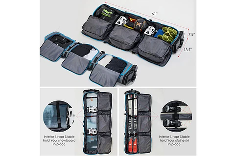 Bolso Viaje Porta Ski Snowboard Extendible 160-175-190cm / Con Ruedas
