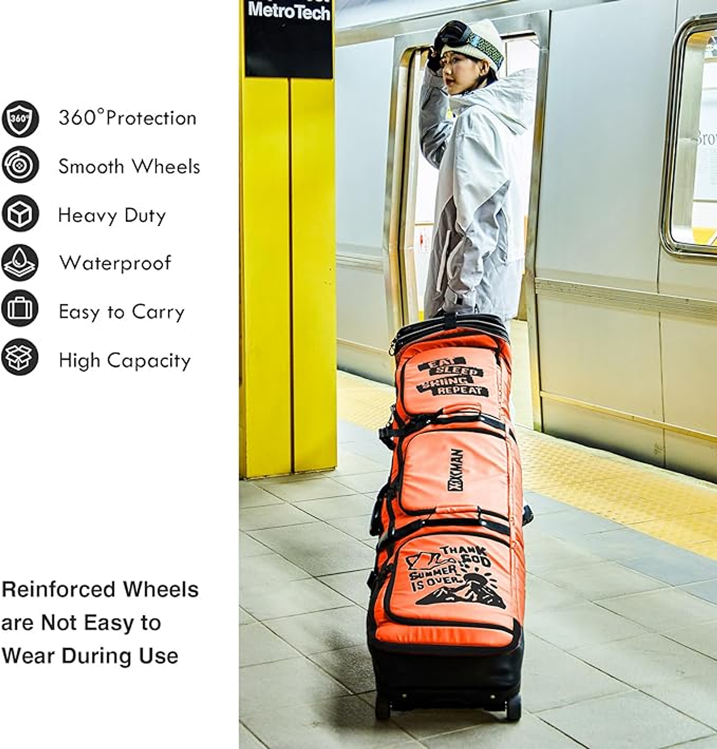 Bolso Viaje Porta Ski Snowboard Extendible 160 - 175 - 190 cm  5