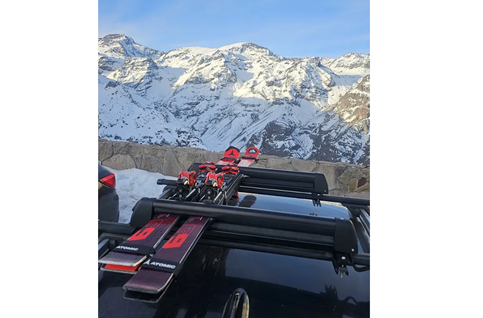 Porta Esquí Snowboard Color Negro Barras Transporte Ski 2