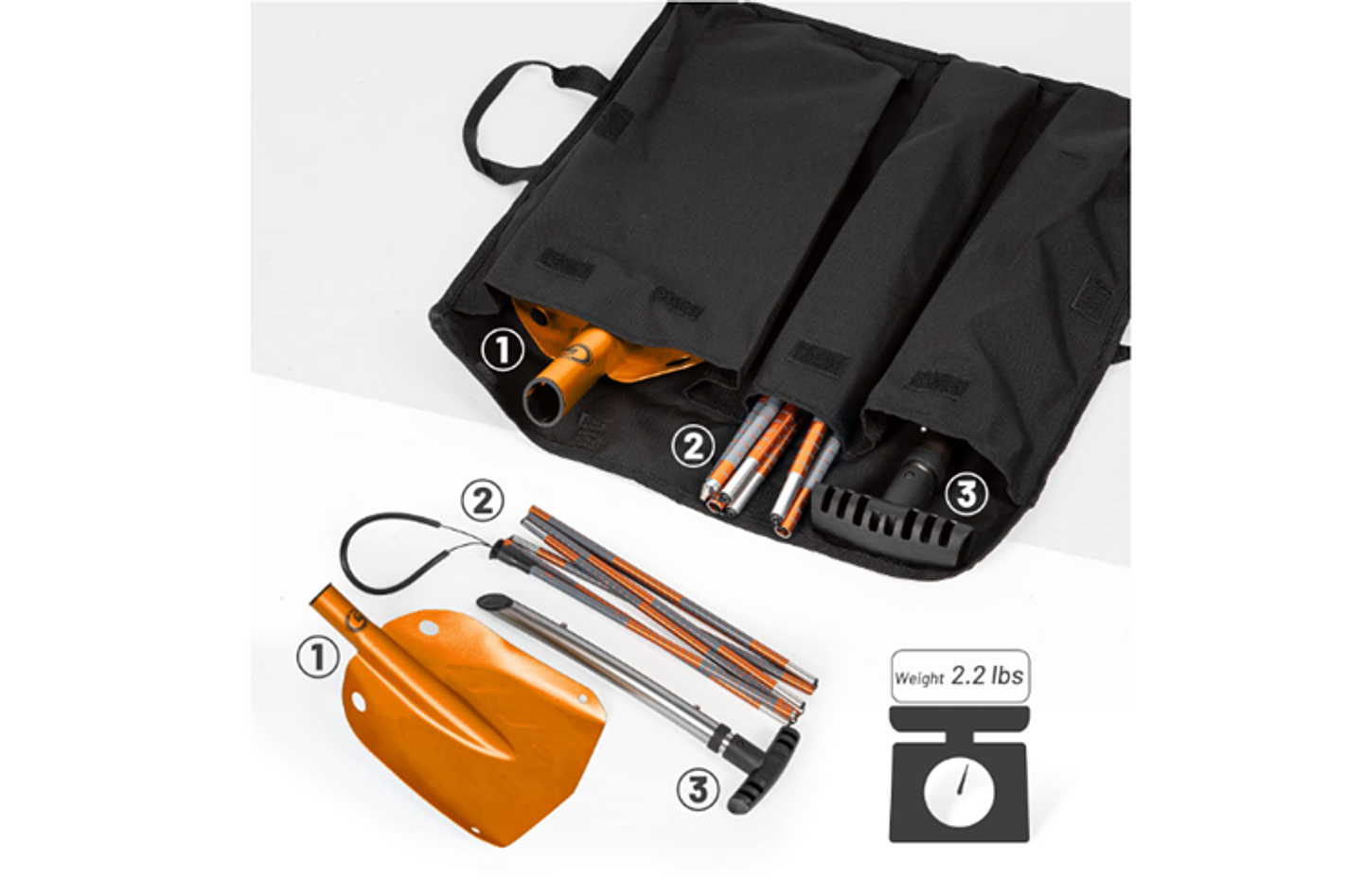 Set G2 Sonda + Pala Nieve Emergencia Incluye Bolso 2