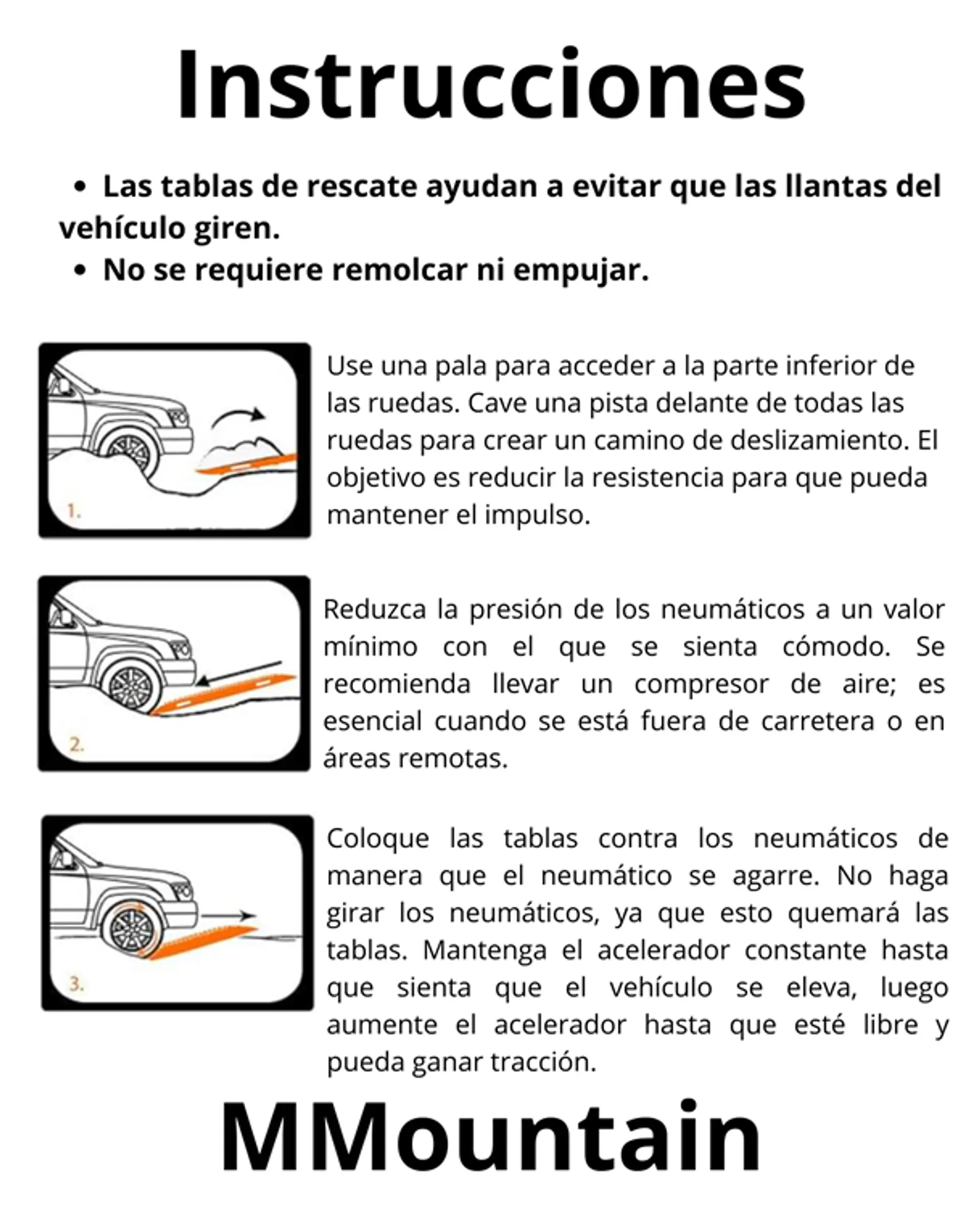 Tablas Rescate Tracción Nieve Arena Barro Off-Road 4x4 + Bolso 2