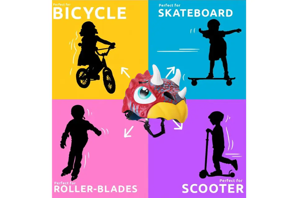 Casco Niños Bicicleta Dinosaurio Patines Scooter Skate - 3D 3