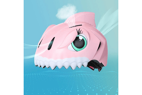 Casco Bicicleta Niños Tiburón Rosa Patines Scooter Skate - 3D