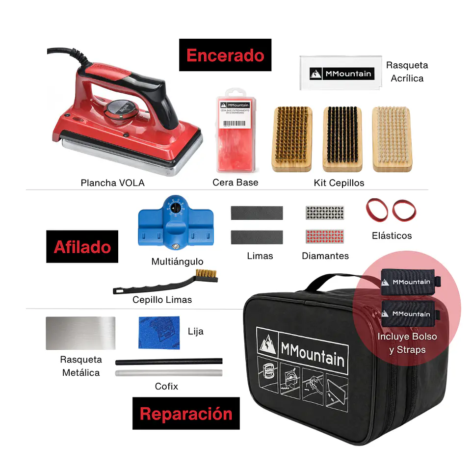 Kit Profesional Mantención Esquí Ski Snowboard 210g Cera Cofix Encerado Afilado 3
