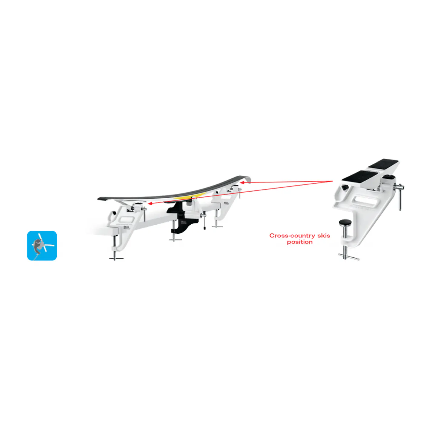 Soporte Adaptador Snowboard Ski Freeride Prensas SKI MAN 4