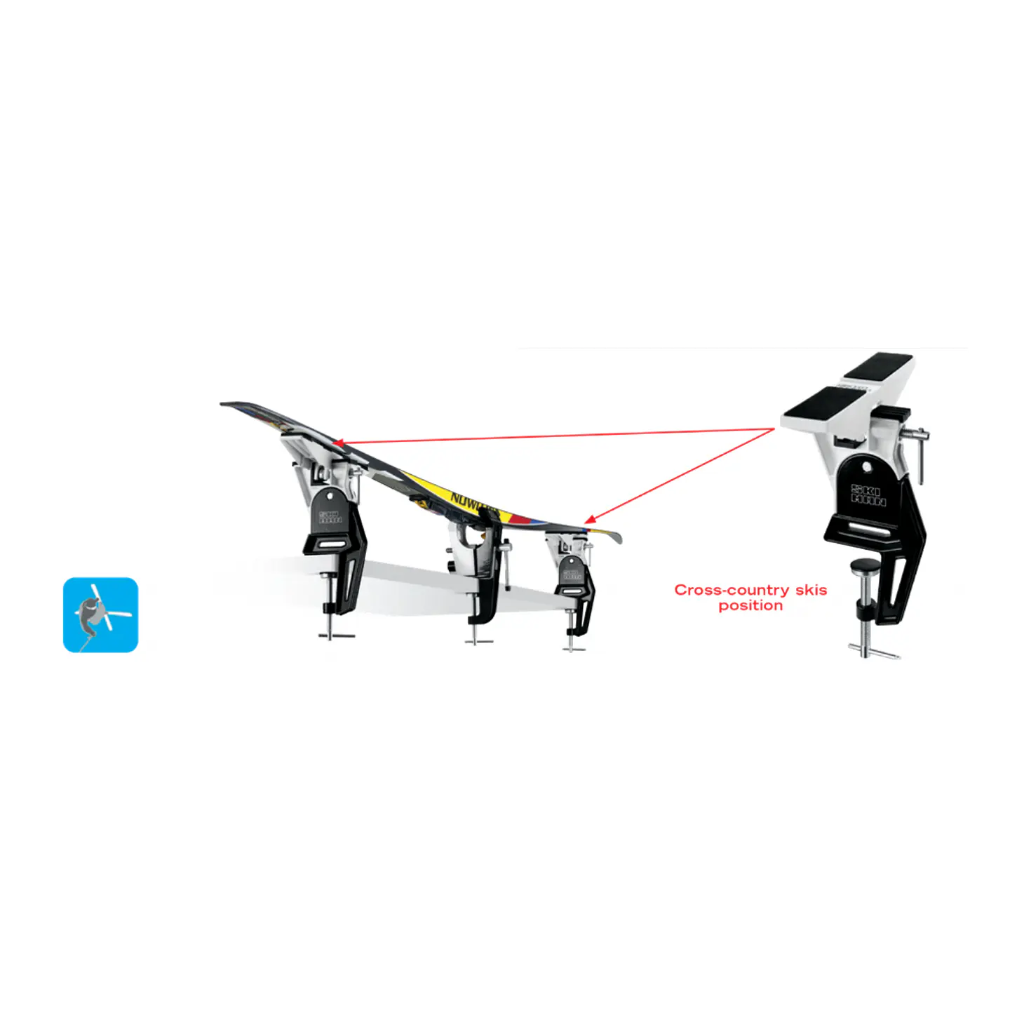 Soporte Adaptador Snowboard Ski Freeride Prensas SKI MAN 3