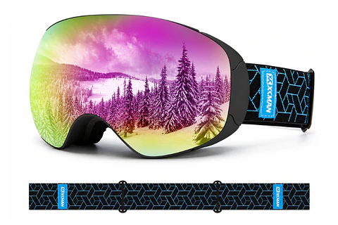 Antiparras Nieve Ski Snowboard Marco Negro Semi Espejada UV400 100%