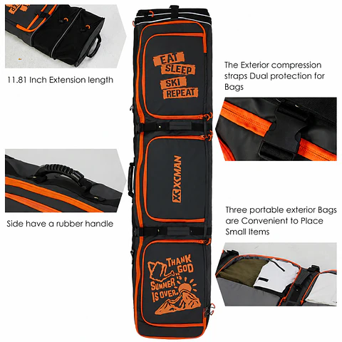Bolso Viaje Porta Ski Snowboard Extendible 160-175-190cm / Con Ruedas