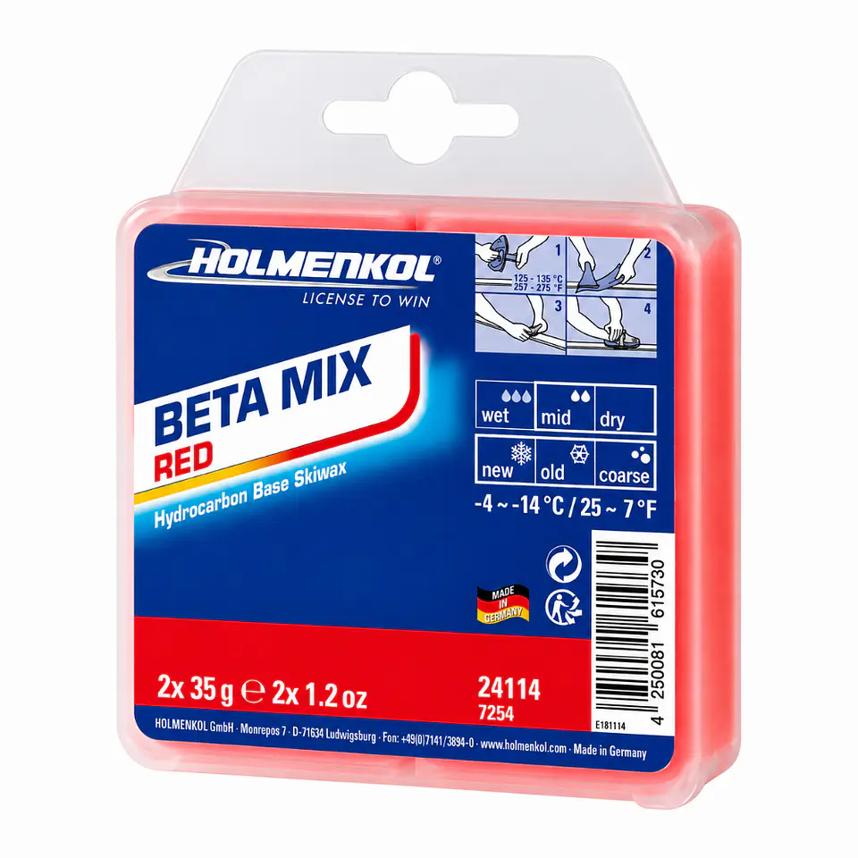 Cera Holmenkol Beta Mix Red 2x35g 1