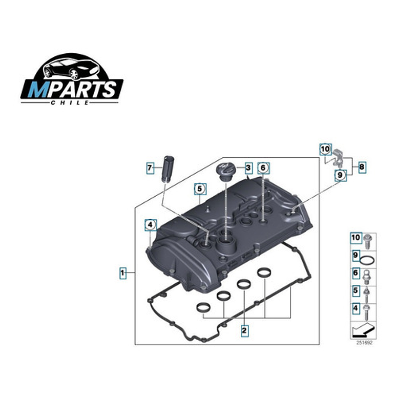 Empaquetadura Tapa Valvulas Bmw 114 116 118 F20 316 320 F30 2