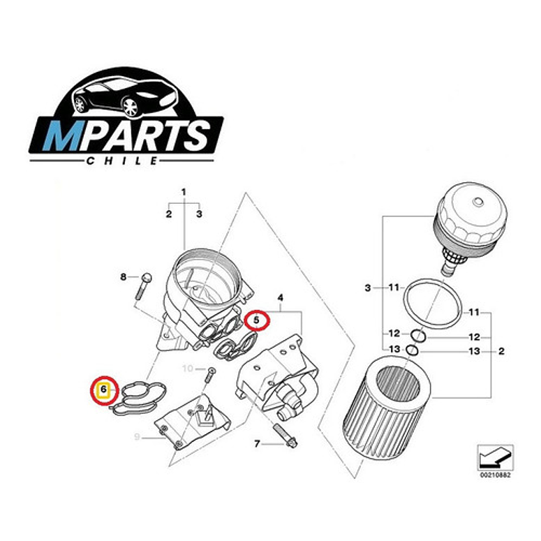 Empaquetadura Enfriador Y Porta Filtro Aceite Bmw 4
