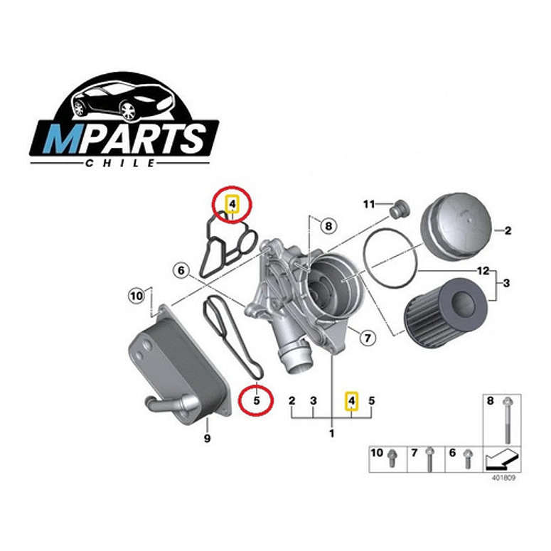 Empaquetadura Enfriador Aceite + Porta Filtro Bmw 4