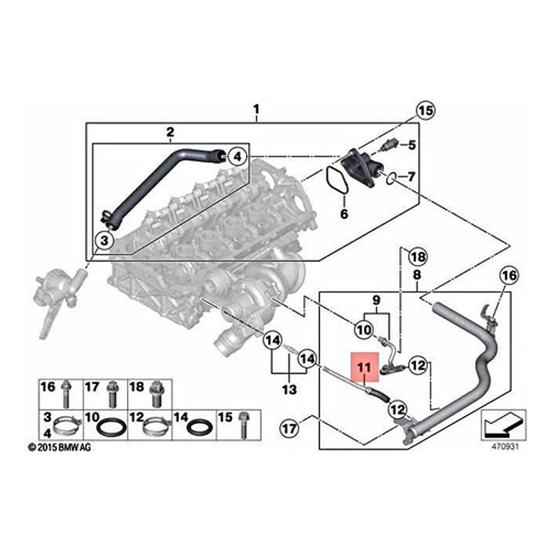 Ducto Refrigerante Bmw F20 F21 F30 F30 Motor N13 2