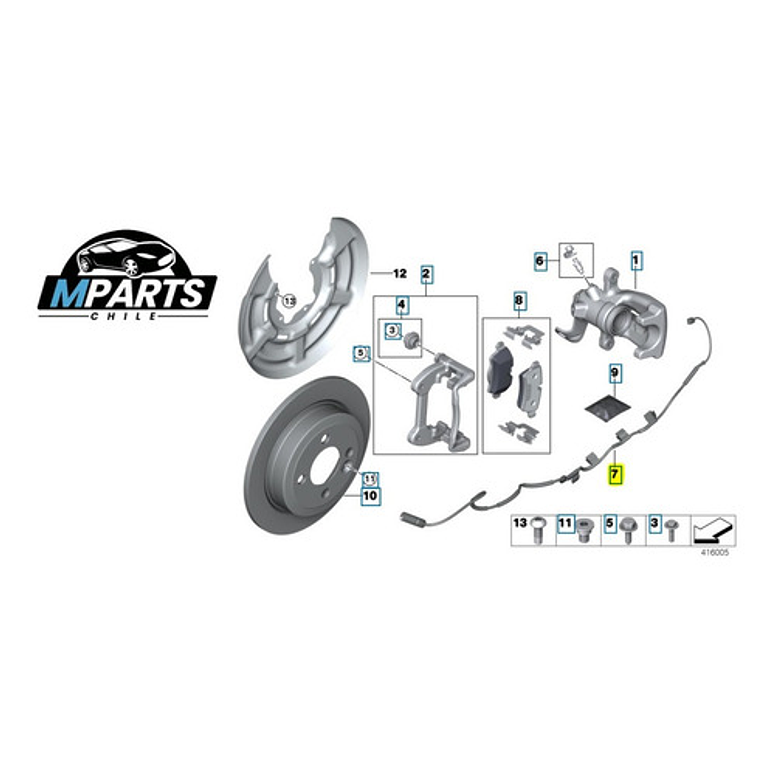 Sensor Desgaste Frenos Trasero Mini Cooper 2007 Al 2014  2